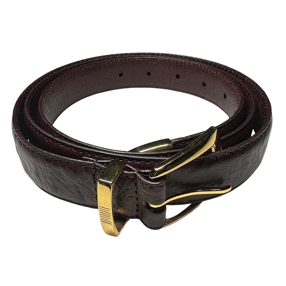 Irvine Park Mens Genuine Leather Belt Gold Buckle Embossed Detail Brown Size 2XL